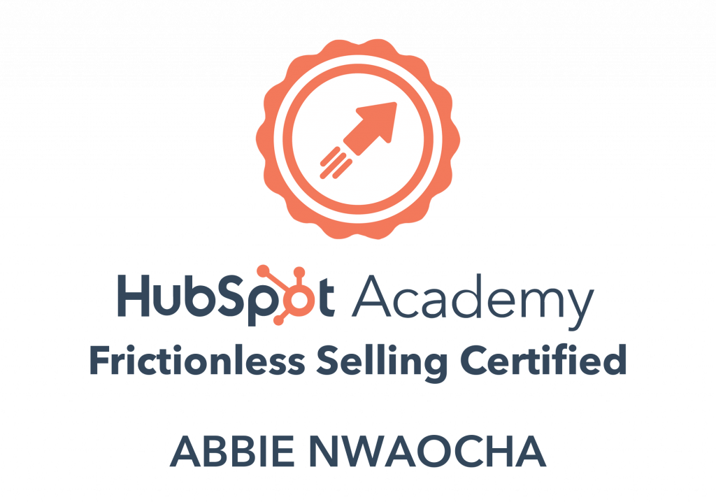 Abbie Nwaocha Frictionless Sales Certification